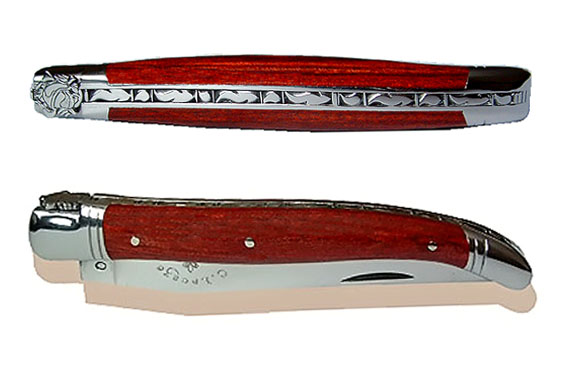 couteau Laguiole Pompier 12 cm inox stamina rouge